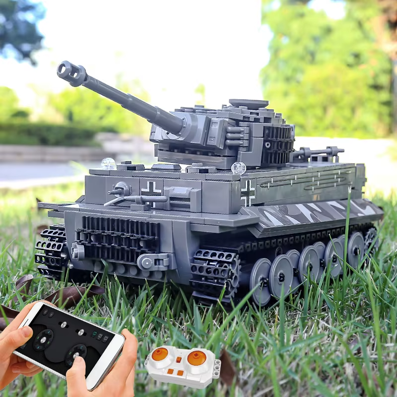 Schimmel König Militärs Pielzeug Die App & RC Motorisierte Tiger Tank Modell Montage Technische Auto Baustein Kinder Weihnachts Geschenke
