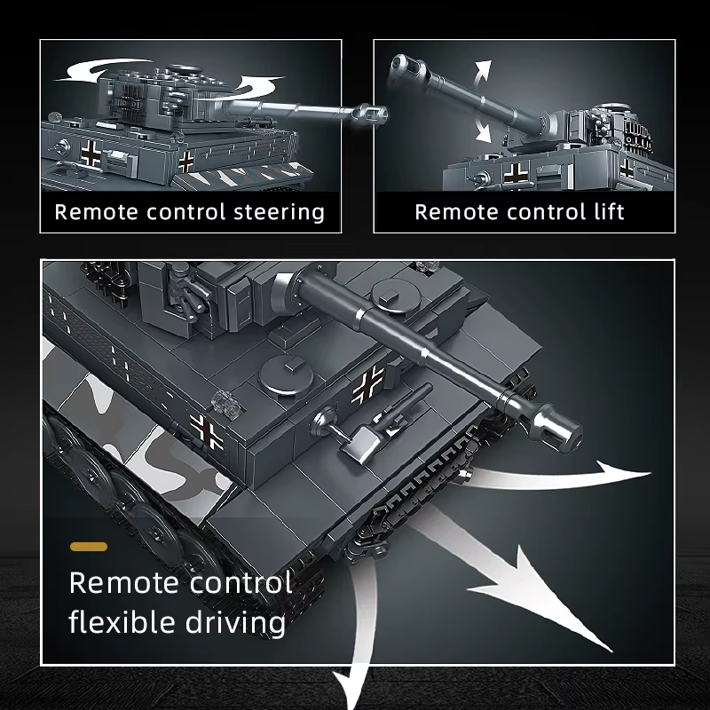 Schimmel König Militärs Pielzeug Die App & RC Motorisierte Tiger Tank Modell Montage Technische Auto Baustein Kinder Weihnachts Geschenke