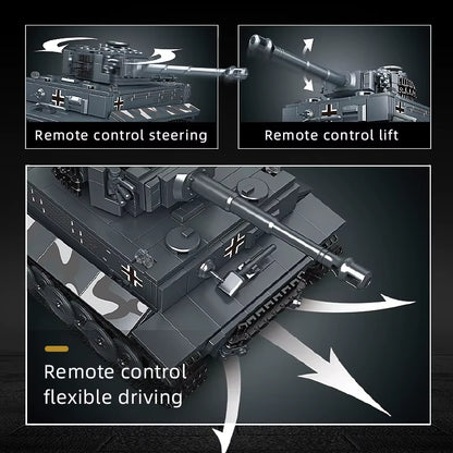 Schimmel König Militärs Pielzeug Die App & RC Motorisierte Tiger Tank Modell Montage Technische Auto Baustein Kinder Weihnachts Geschenke