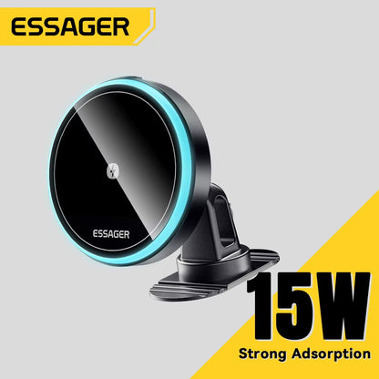 Essager 15 W Magnetischer Kabelloser Autotelefonhalter, Verstellbar, 360 Grad, Autoladegerät Für Iphone 15 14 13 Pro, Samsung Universal-Telefon