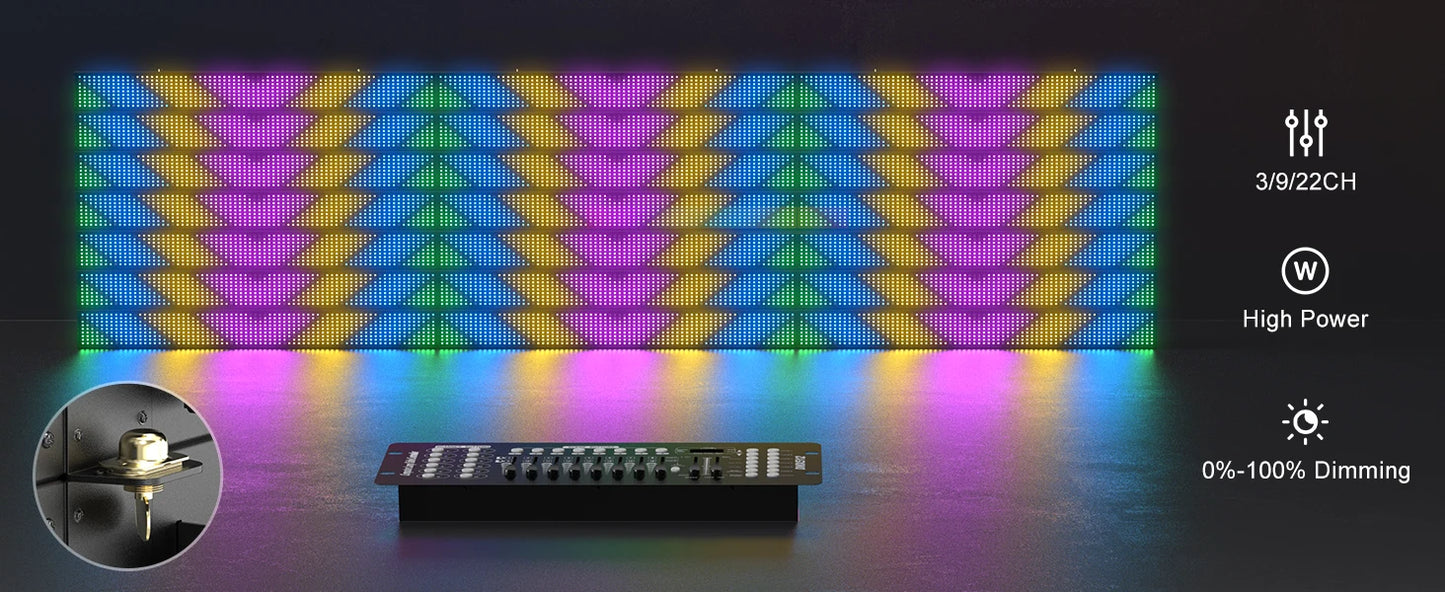 Yiflamefly 1/2/4Pcs 120W RGB 666LED Splicable Wall Washer Light 254Dynamic Show Strobe Stage Light Bar For Wedding Party KTV Bar