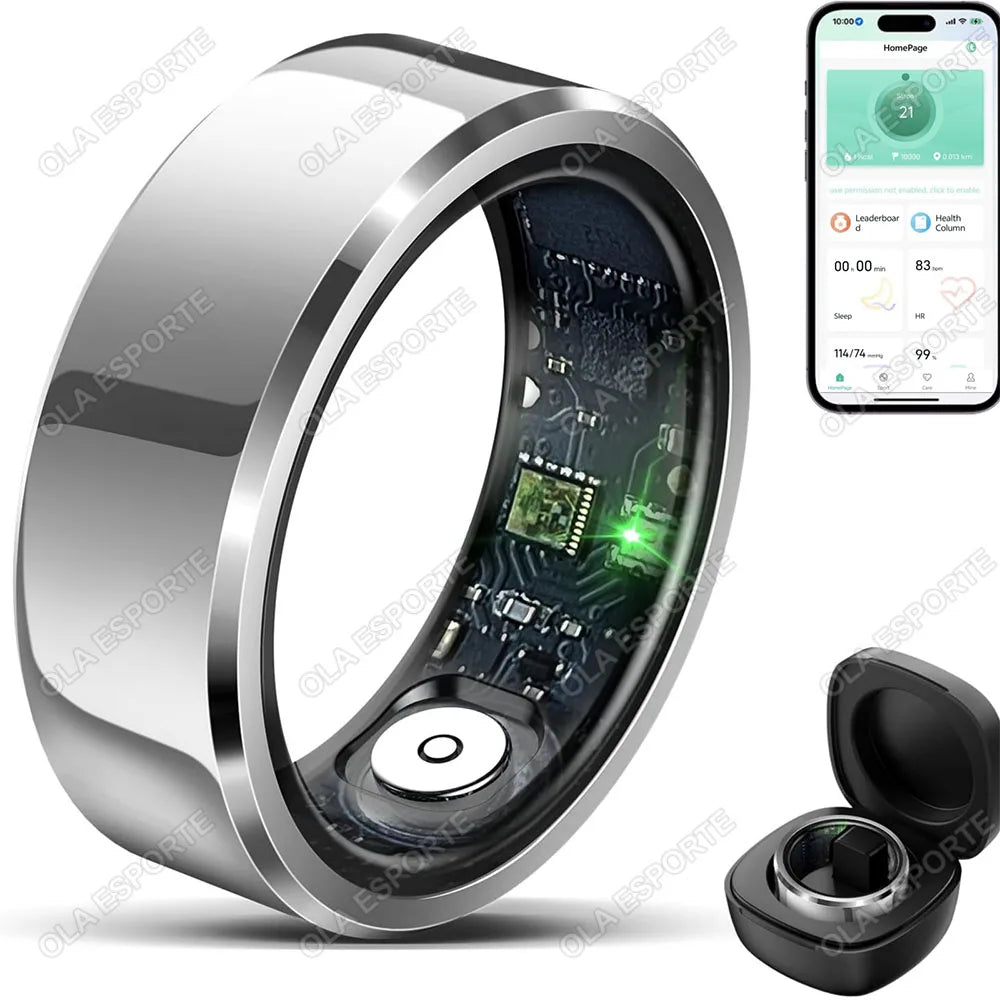 2025 Smart Ring Blutdruck Herzfrequenz Schlafüberwachung Smartring IP68 & 5ATM Wasserdichter Multisportmodus Smartring Mann Frauen