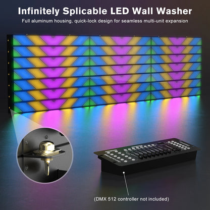 Yiflamefly 1/2/4Pcs 120W RGB 666LED Splicable Wall Washer Light 254Dynamic Show Strobe Stage Light Bar For Wedding Party KTV Bar