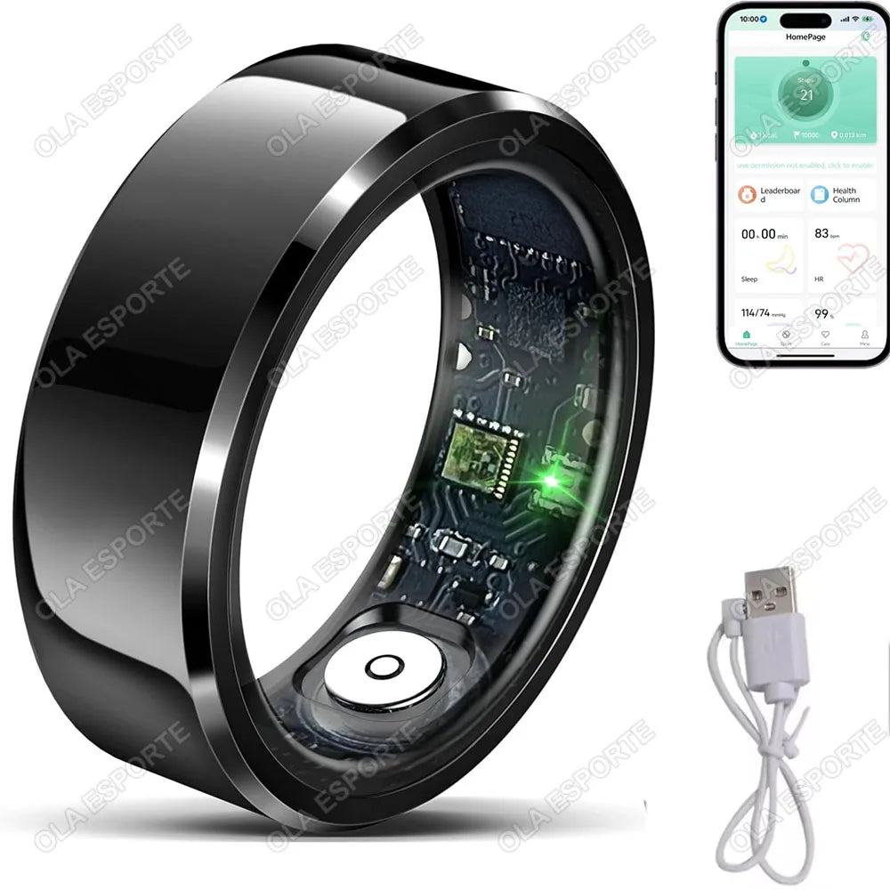 2025 Smart Ring Blutdruck Herzfrequenz Schlafüberwachung Smartring IP68 & 5ATM Wasserdichter Multisportmodus Smartring Mann Frauen