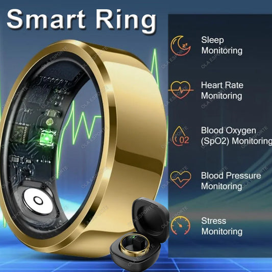 2025 Smart Ring Blutdruck Herzfrequenz Schlafüberwachung Smartring IP68 & 5ATM Wasserdichter Multisportmodus Smartring Mann Frauen