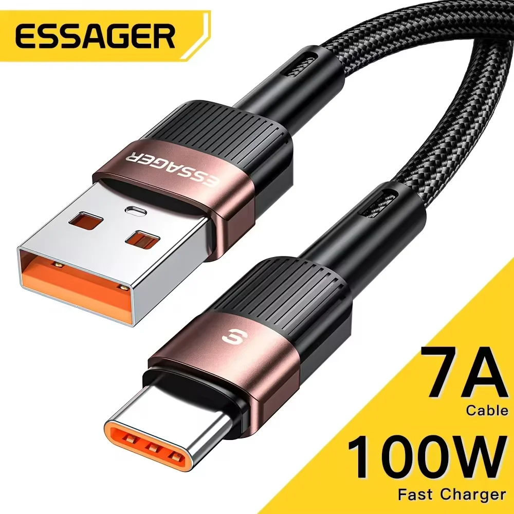 Essager 7A USB Typ C Kabel Für Realme Huawei P30 Pro 66W Schnelle Lade Draht USB-C Ladegerät Datenkabel Für Samsung Oneplus Poco F3