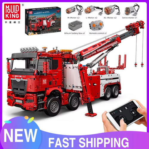 MOLD KING 17028, Technisches Auto, Spielzeug, APP Und RC, Motorisierter Feuerrettungswagen, Modell, Montage, Baustein, Ziegel, Kinder, Weihnachtsgeschenk